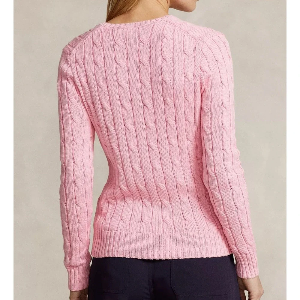 Polo Ralph Lauren V Neck Sweater Cotton Women's Small Pink NWT - Picture 2 of 9